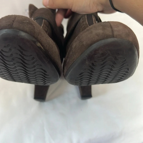 Geox Respira Suade Brown Buckle Heel Ankle Boots EU 39 US9 - Picture 11 of 13